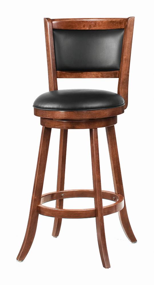 Broxton Upholstered Swivel Bar Stools Chestnut and Black (Set of 2) image