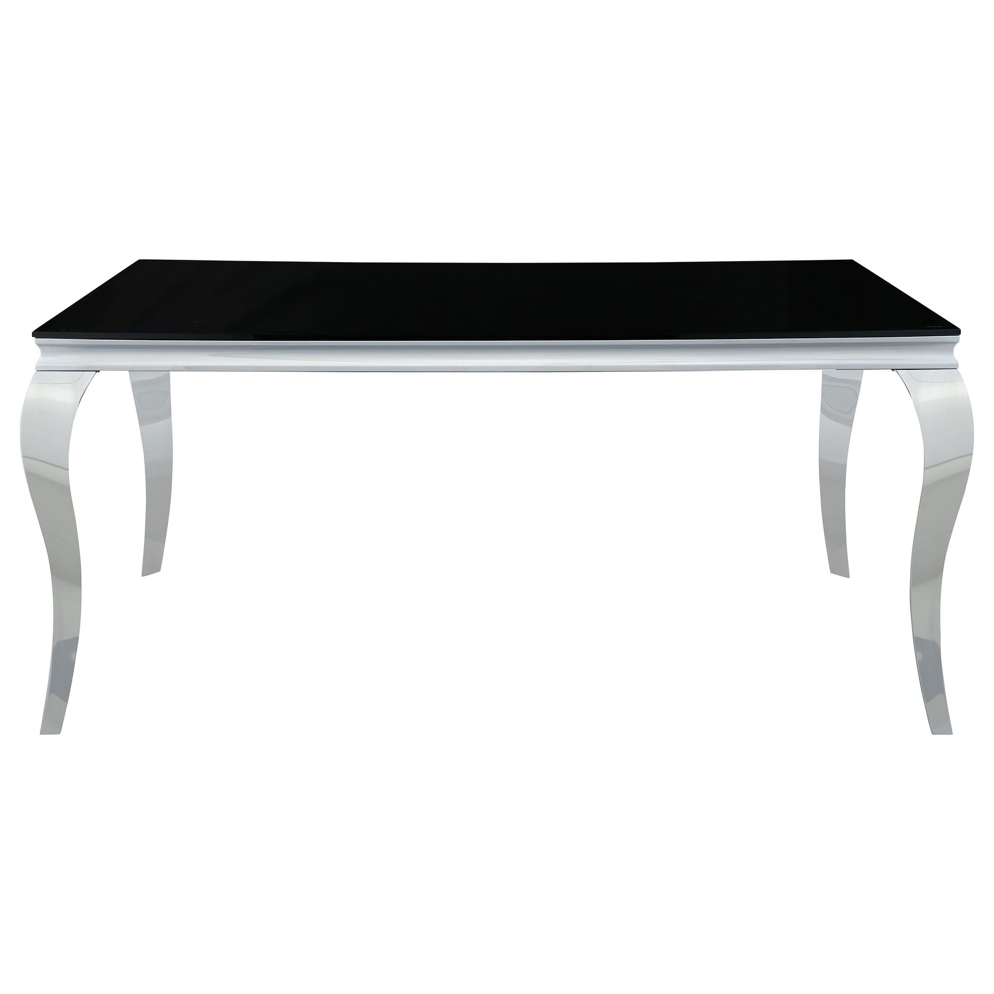 Carone Rectangular Dining Table Chrome and Black image