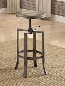 Bartlett Adjustable Height Swivel Bar Stools Brushed Nutmeg and Slate Grey (Set of 2) image