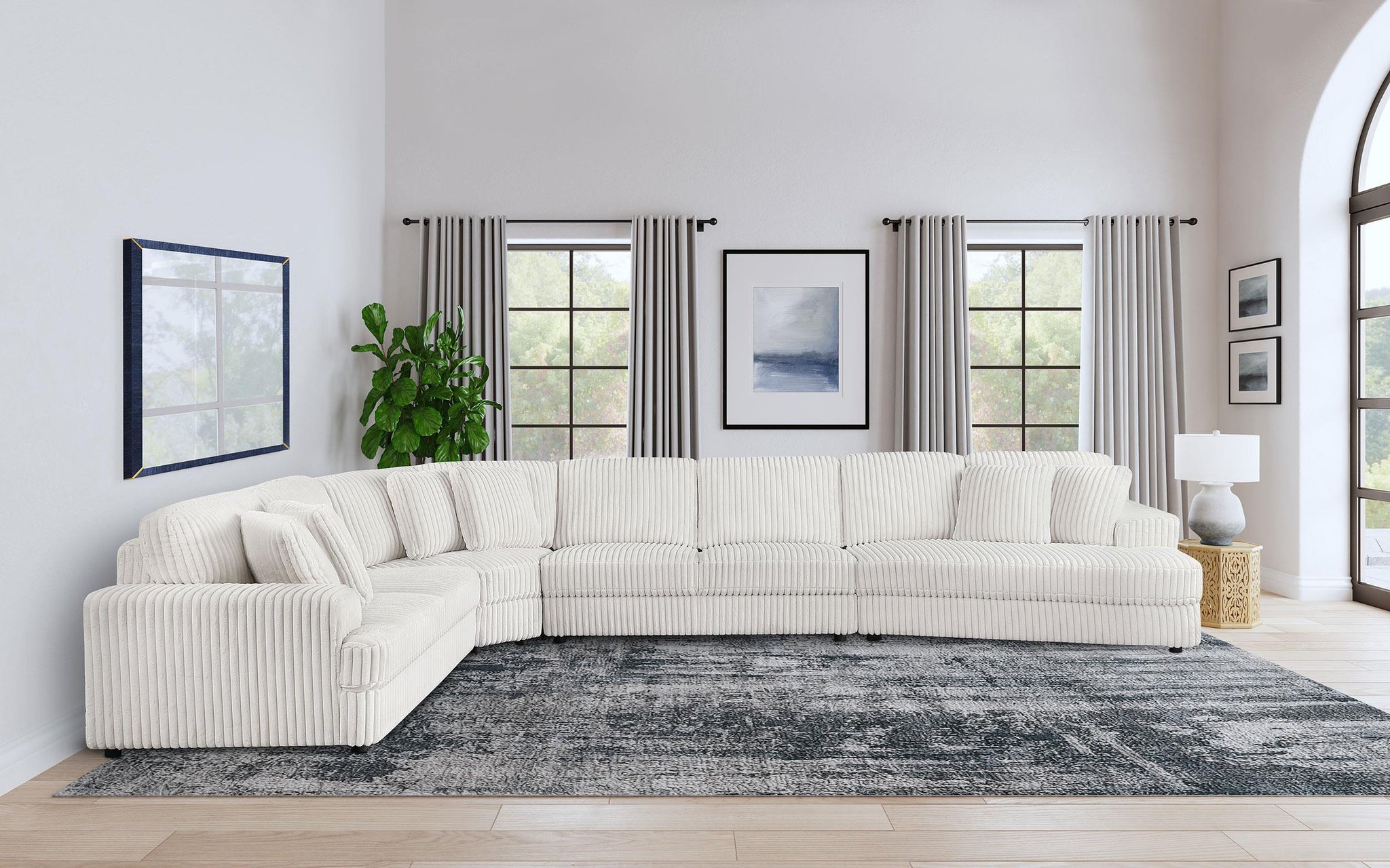 Emberson Upholstered Modular Sectional Sofa Ivory