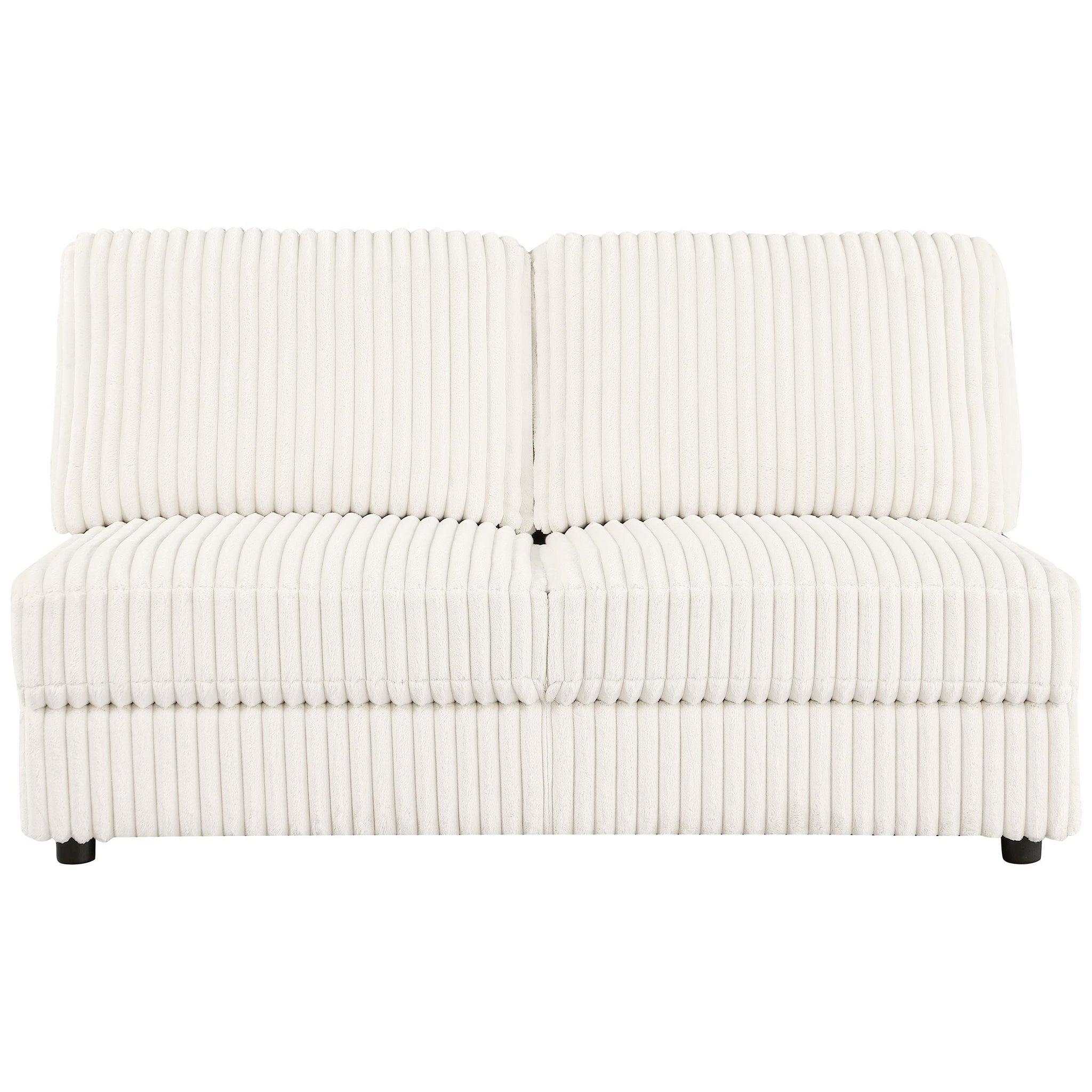 Emberson Upholstered Armless Loveseat Ivory