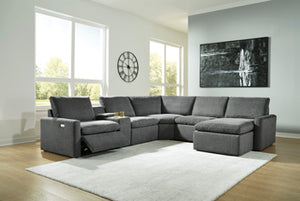 Hartsdale 6-Piece Right Arm Facing Reclining Sectional with Console and Chaise - Furnish 4 Less 98 (NY)*