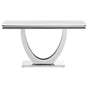 Kerwin U-base Rectangle Sofa Table White and Chrome