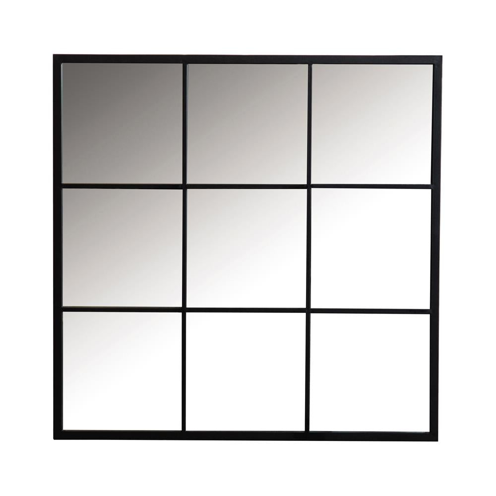 Quetzal Square Window Pane Wall Mirror Black image