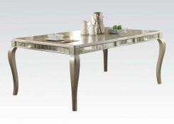 Acme Francesca Rectangular Dining Table in Champagne 62080 image