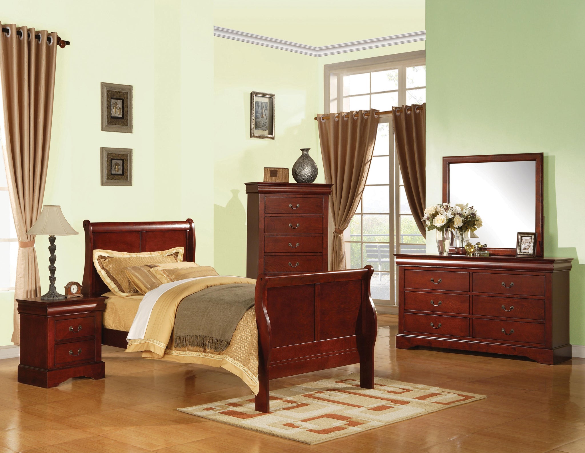 Louis Philippe III Cherry Twin Bed