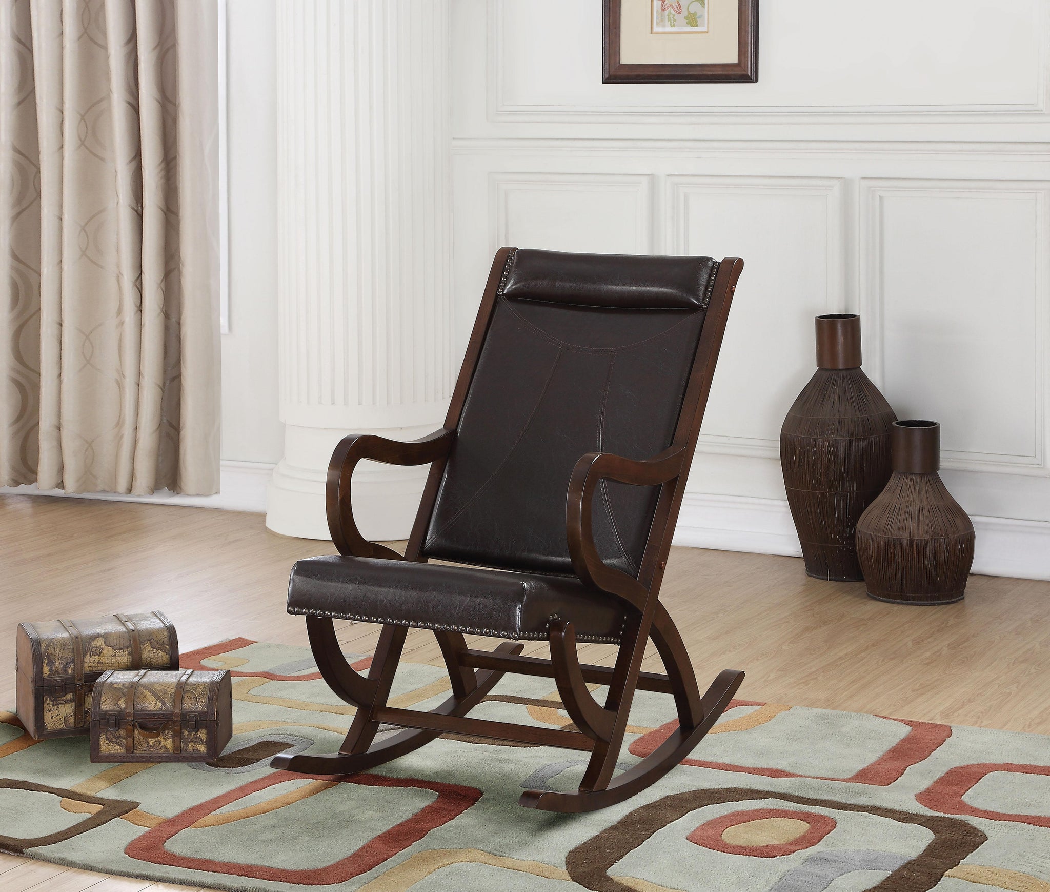 Triton Espresso PU & Walnut Rocking Chair image