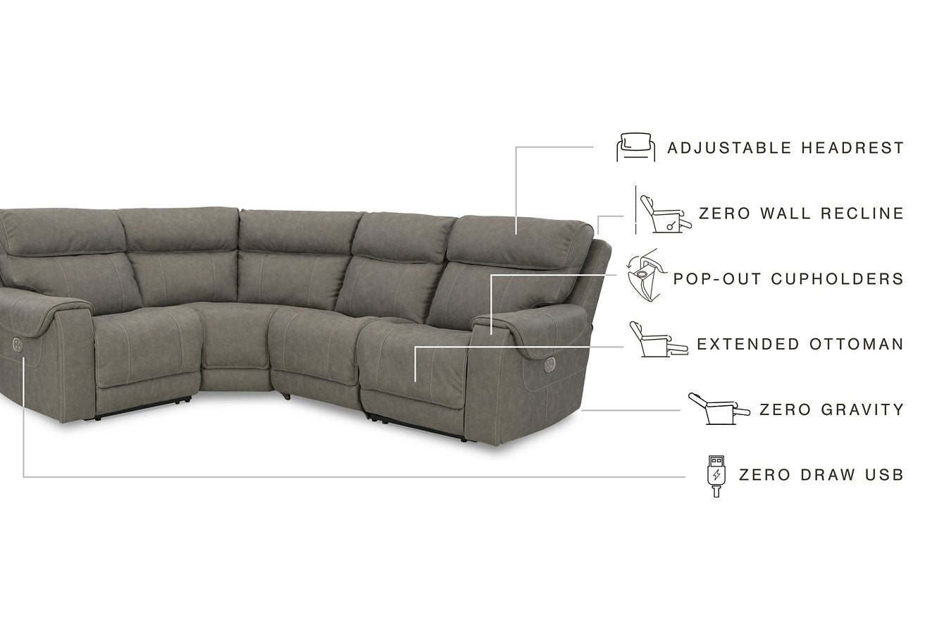 Starbot 4-Piece Power Reclining Sectional - Furnish 4 Less 98 (NY)*