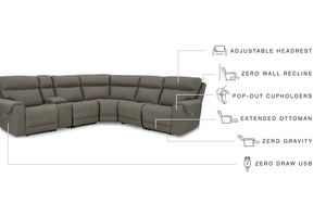 Starbot 7-Piece Power Reclining Sectional - Furnish 4 Less 98 (NY)*