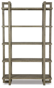 Bergton Distressed Gray Bookcase