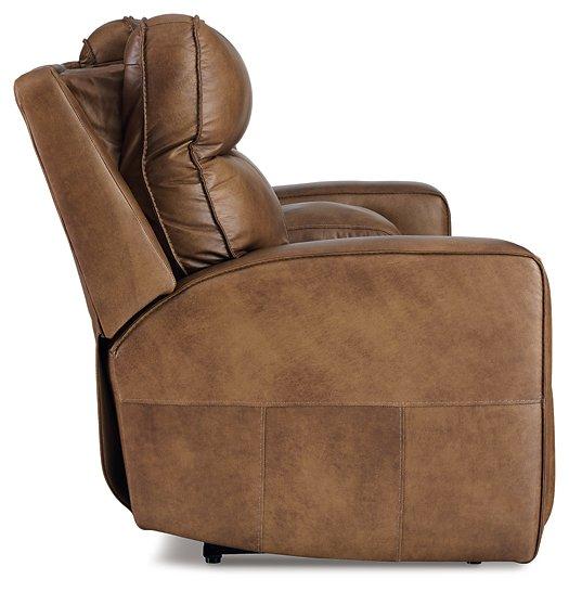 Game Plan Caramel Power Reclining Loveseat