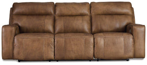 Game Plan Caramel Power Reclining Sofa - Furnish 4 Less 98 (NY)*