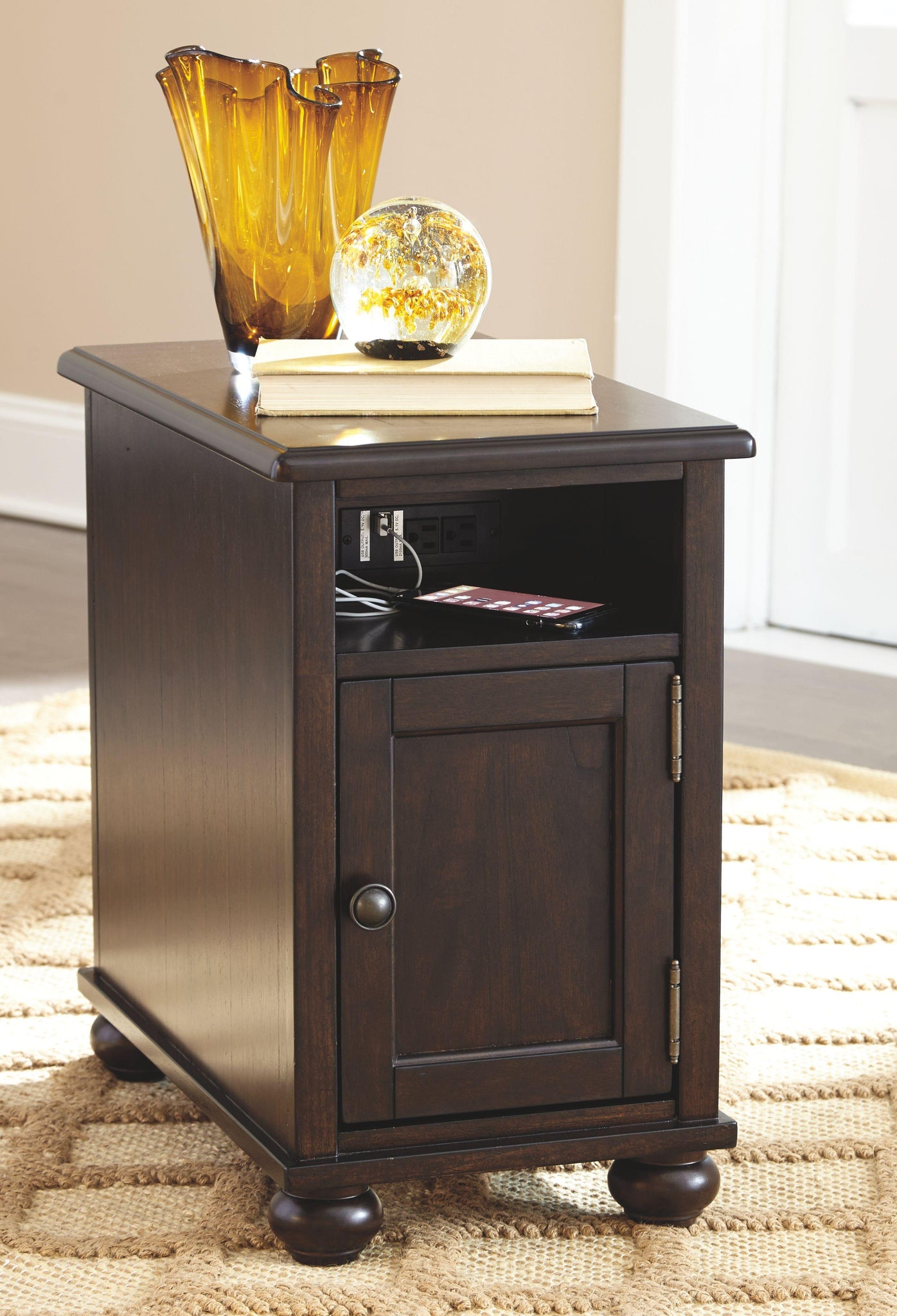 Barilanni - Brown Dark - Chair Side End Table