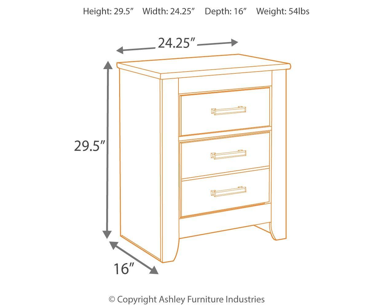 Brinxton - Two Drawer Night Stand - Furnish 4 Less 98 (NY)*