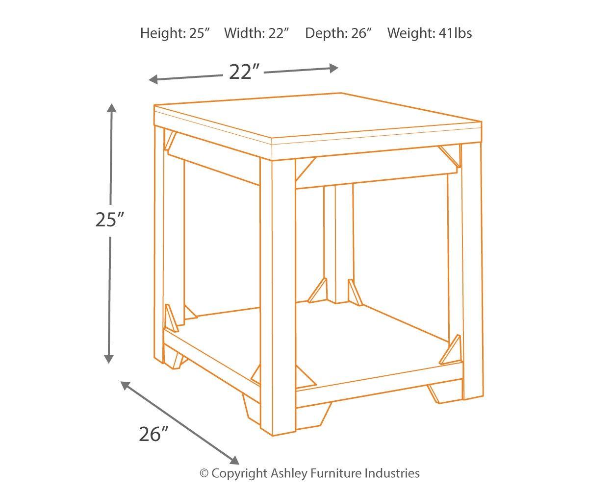 Fregine - Rectangular End Table