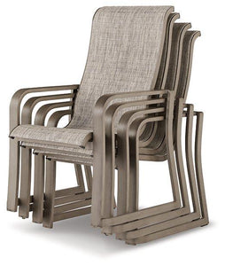 Beach Front Beige Sling Arm Chair (Set of 4)