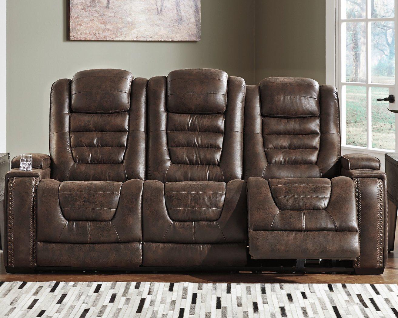 Game Zone Bark Power Reclining Sofa and Loveseat