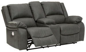 Calderwell - Dbl Rec Pwr Loveseat W/console