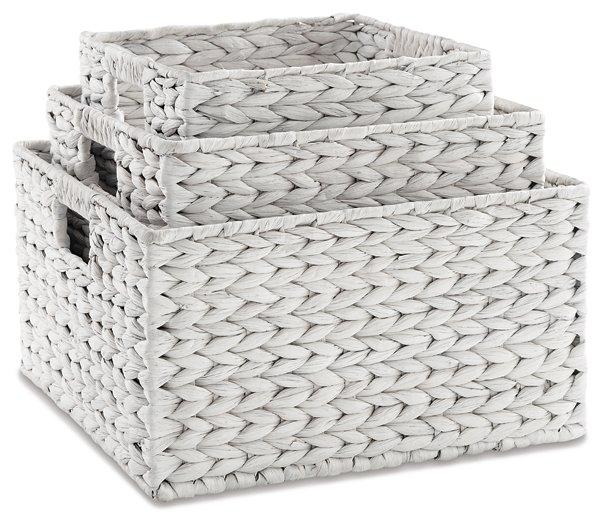 Elian Antique White Basket (Set of 3) - Furnish 4 Less 98 (NY)*