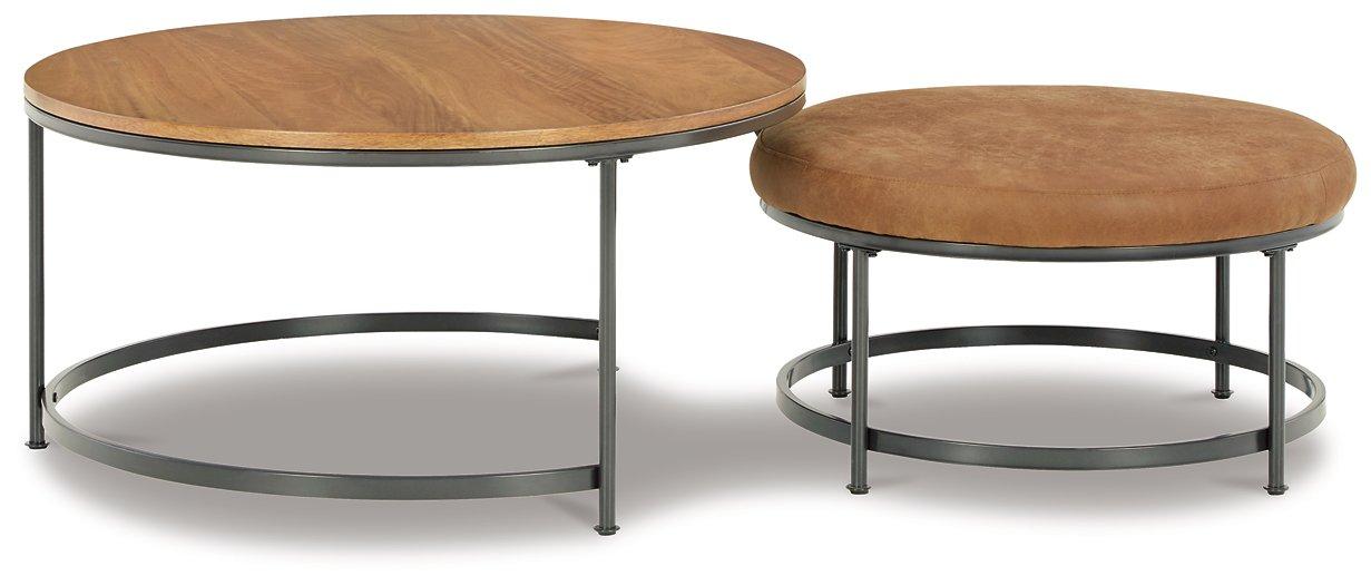 Drezmoore Light Brown/Black Nesting Coffee Table (Set of 2) - Furnish 4 Less 98 (NY)*