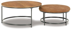 Drezmoore Light Brown/Black Nesting Coffee Table (Set of 2) - Furnish 4 Less 98 (NY)*