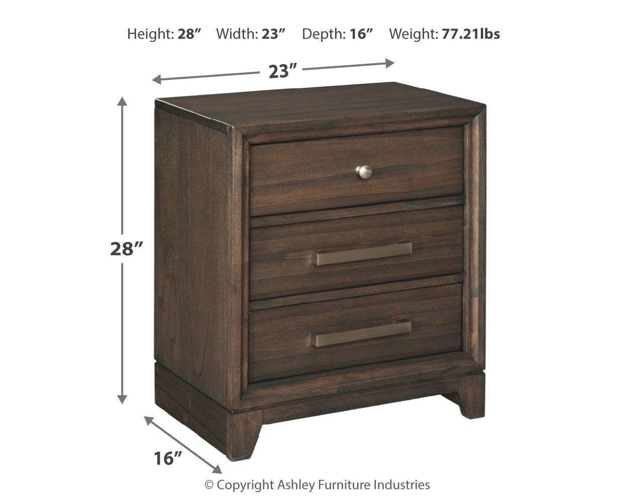 Brueban - Three Drawer Night Stand