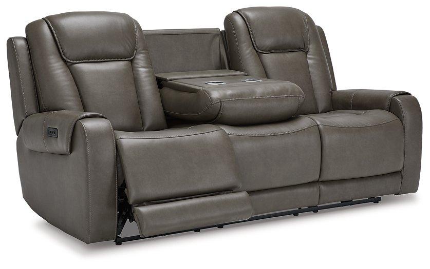 Card Player Smoke Power Reclining Sofa