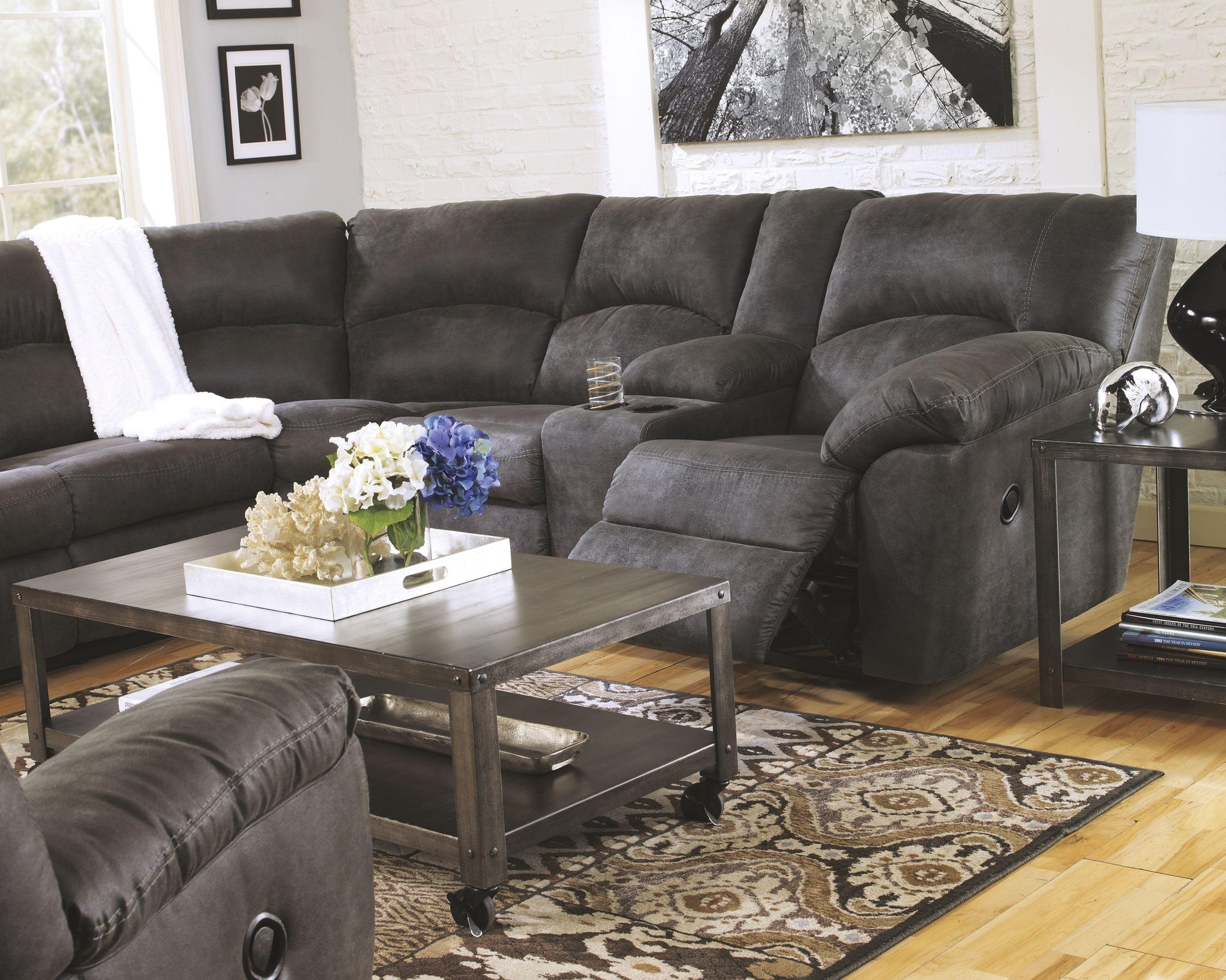 Tambo - 3 Pc. - Left Arm Facing Loveseat 2 Pc Sectional, Rocker Recliner - Furnish 4 Less 98 (NY)*