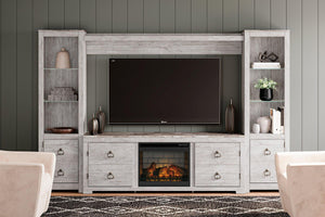 Willowton 4-Piece Entertainment Center with Electric Fireplace - Furnish 4 Less 98 (NY)*