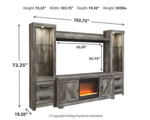 Wynnlow 4-Piece Entertainment Center with Electric Fireplace - Furnish 4 Less 98 (NY)*