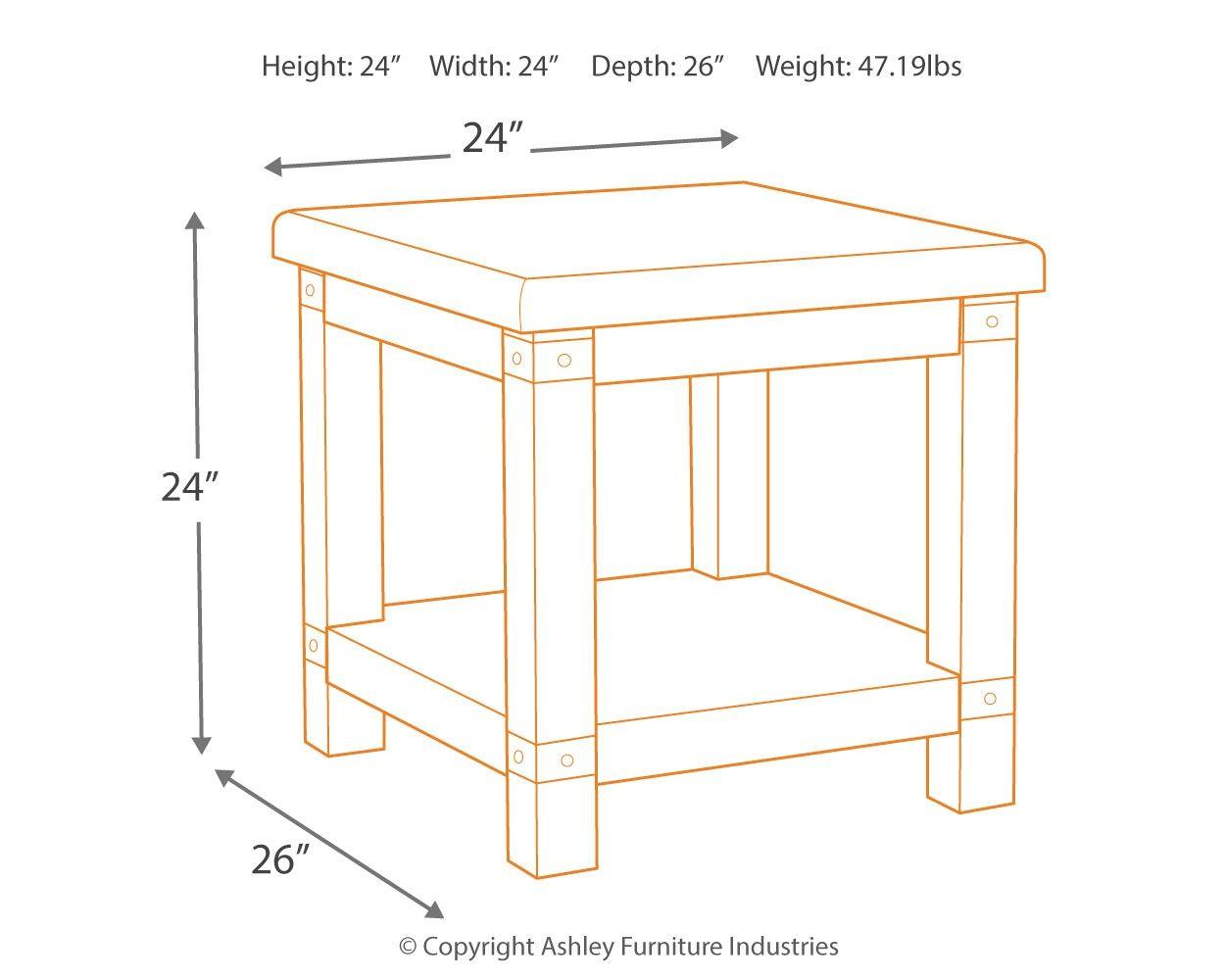 Carynhurst - Rectangular End Table - Furnish 4 Less 98 (NY)*