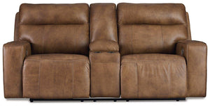 Game Plan Caramel Power Reclining Loveseat