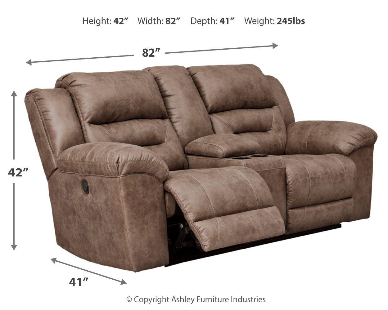 Stoneland - Dbl Rec Pwr Loveseat W/console - Furnish 4 Less 98 (NY)*