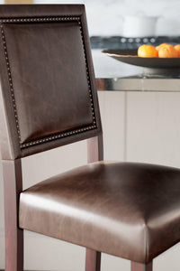 Benmara Brown/Dark Brown Bar Height Bar Stool