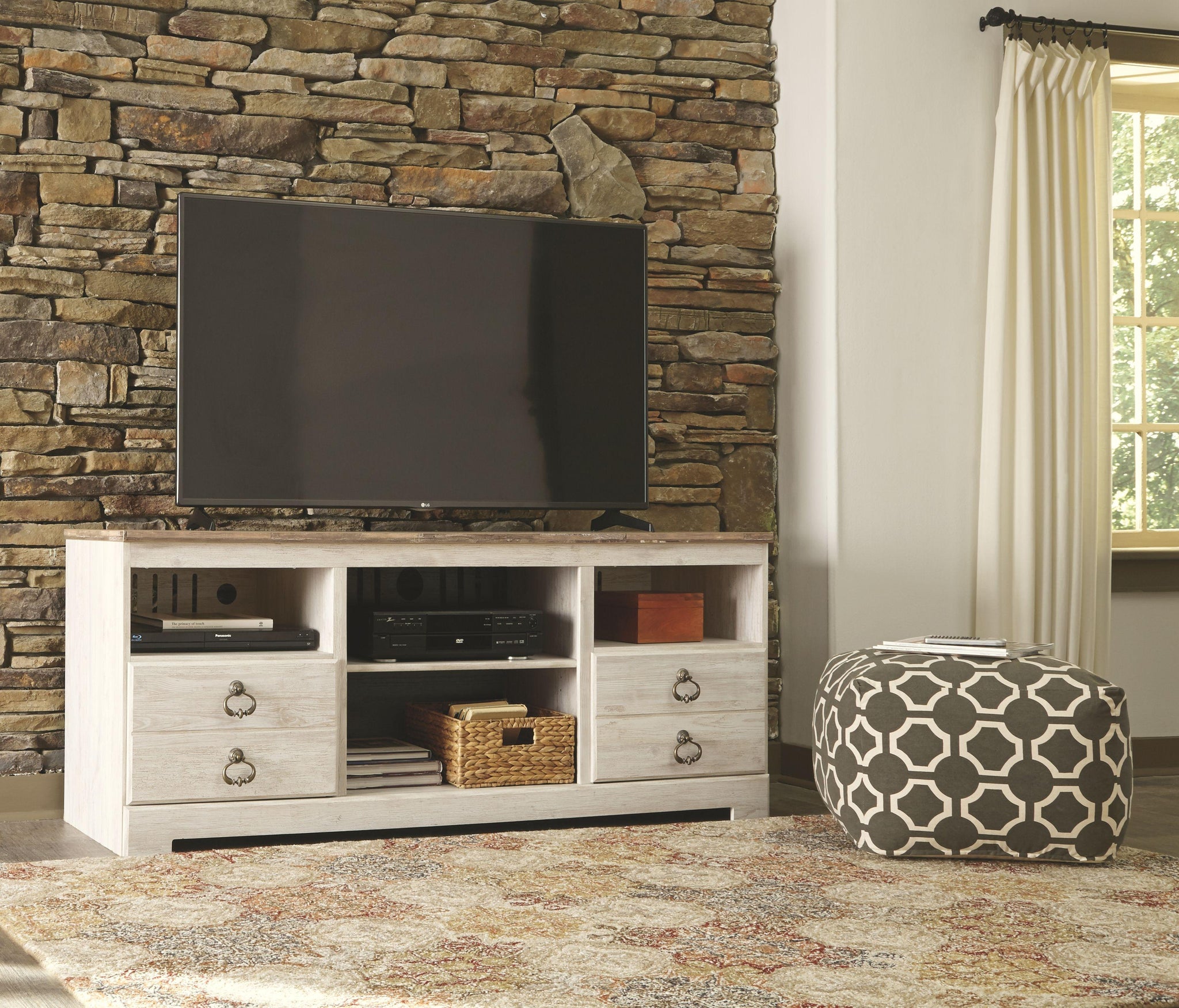 Willowton - Lg Tv Stand W/fireplace Option - Furnish 4 Less 98 (NY)*