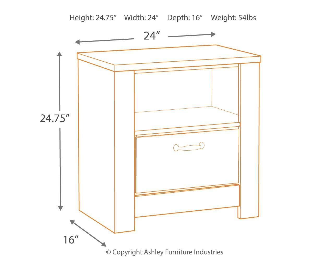 Bellaby - One Drawer Night Stand - Furnish 4 Less 98 (NY)*