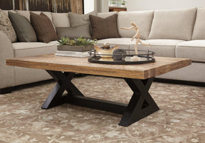 Wesling Light Brown Coffee Table and 2 End Tables - Furnish 4 Less 98 (NY)*