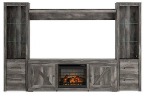 Wynnlow 4-Piece Entertainment Center with Electric Fireplace - Furnish 4 Less 98 (NY)*