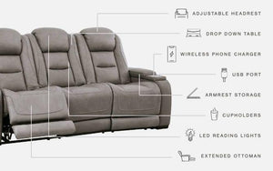 The Man-den - Pwr Rec Sofa With Adj Headrest - Furnish 4 Less 98 (NY)*