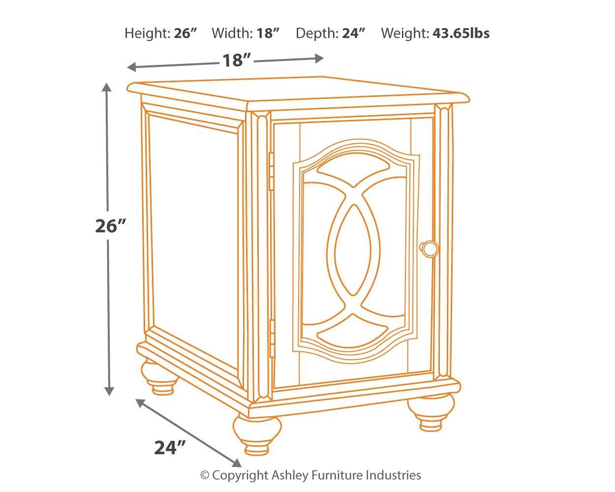 Realyn - Chair Side End Table - Insert Mirror - Furnish 4 Less 98 (NY)*