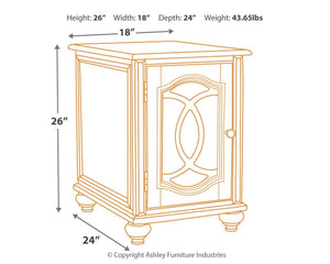 Realyn - Chair Side End Table - Insert Mirror - Furnish 4 Less 98 (NY)*