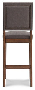 Benmara Grayish Brown/Brown Bar Height Bar Stool (Set of 2) - Furnish 4 Less 98 (NY)*