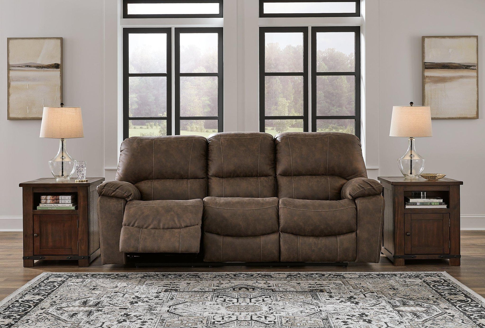 Kilmartin Chocolate Reclining Sofa - Furnish 4 Less 98 (NY)*