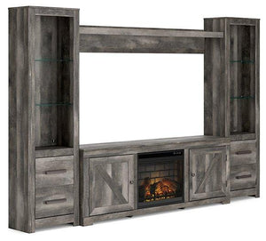 Wynnlow 4-Piece Entertainment Center with Electric Fireplace - Furnish 4 Less 98 (NY)*