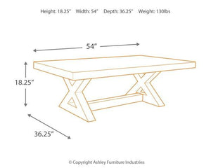 Wesling Light Brown Coffee Table and 2 End Tables - Furnish 4 Less 98 (NY)*