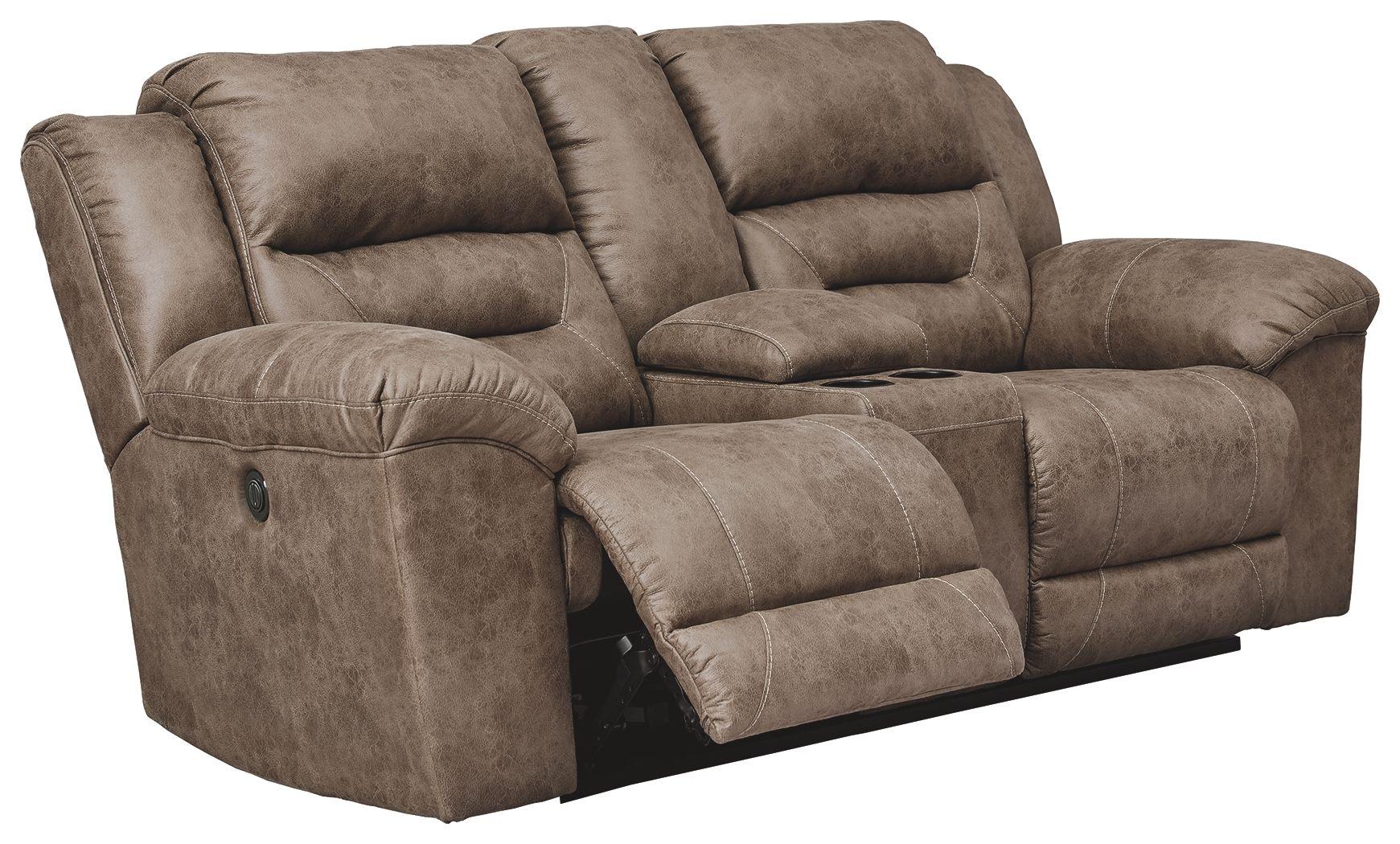 Stoneland - Dbl Rec Pwr Loveseat W/console - Furnish 4 Less 98 (NY)*