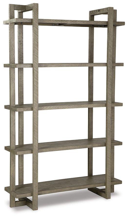 Bergton Distressed Gray Bookcase