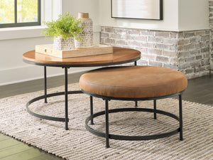 Drezmoore Light Brown/Black Nesting Coffee Table (Set of 2) - Furnish 4 Less 98 (NY)*