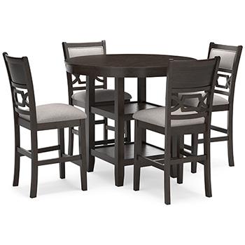 Langwest Counter Height Dining Table and 4 Barstools (Set of 5)