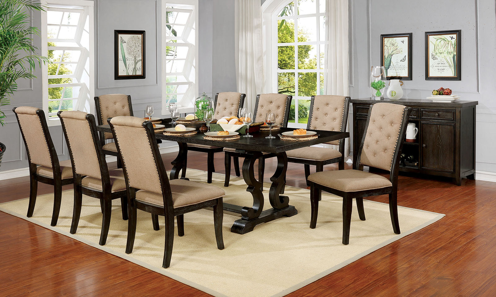 Patience Dark Walnut 7 Pc. Dining Table Set - Furnish 4 Less 98 (NY)*